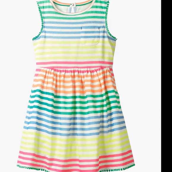 Mini Boden Other - Boden Girls Bright Striped Rainbow Dress sz 4-5